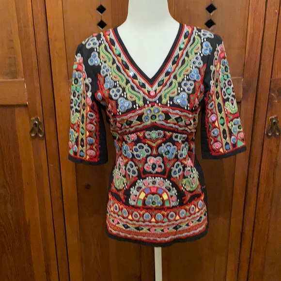 BCBGMaxAzria timeless boho backless top*** - Picture 1 of 7